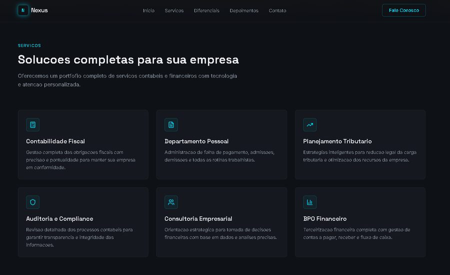 Site institucional de escritório de contabilidade em estilo premium